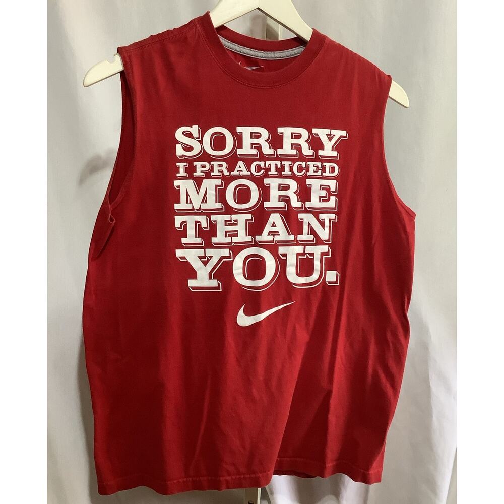Nike Sorry I Practiced More Than You Red Sleeveless Muscle Shirt Kids XL